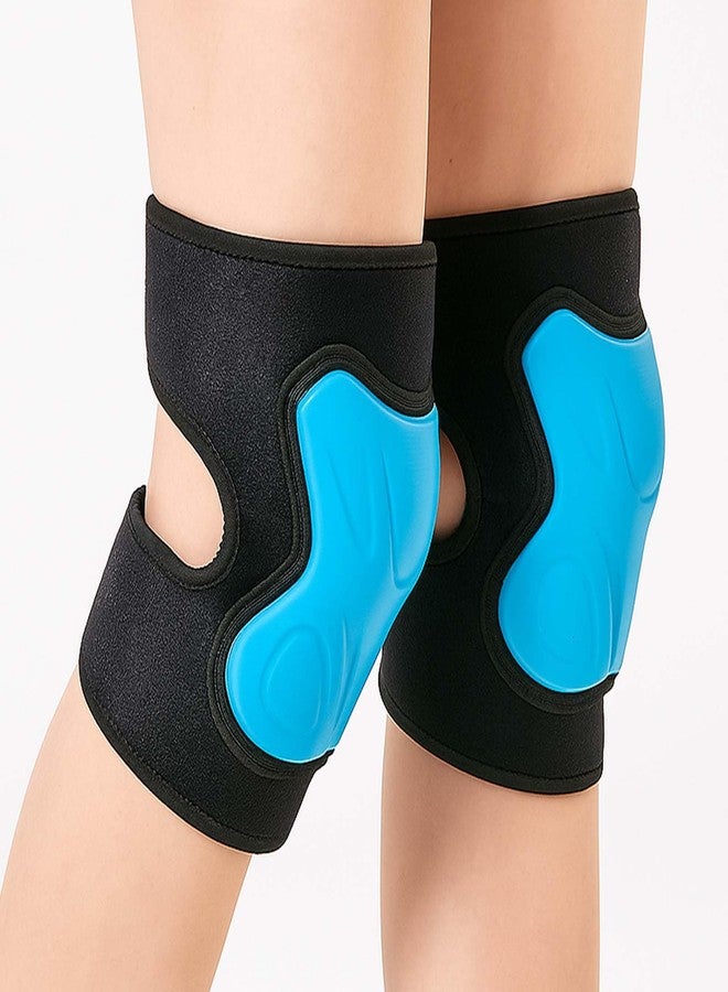 JYBTAA Adult Knee Pads for Men Women, Gardening Kneeling Pad with Non-slip Straps for Construction Mechanic Tool, Soft Working Kneepads for Roofing MTB Skating Skateboard, Protective Foam Cushion, Blue (1 - Image 1