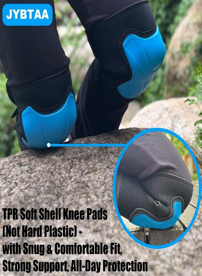 JYBTAA Adult Knee Pads for Men Women, Gardening Kneeling Pad with Non-slip Straps for Construction Mechanic Tool, Soft Working Kneepads for Roofing MTB Skating Skateboard, Protective Foam Cushion, Blue (1 - Image 5