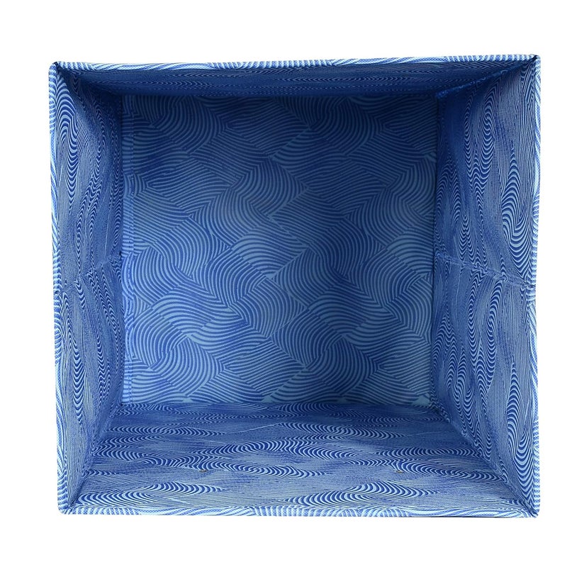 Kuber Industries Leheriya Print Fabric Foldable Laundry Organiser Set of 2 BlueKUBMART2082 - Image 5