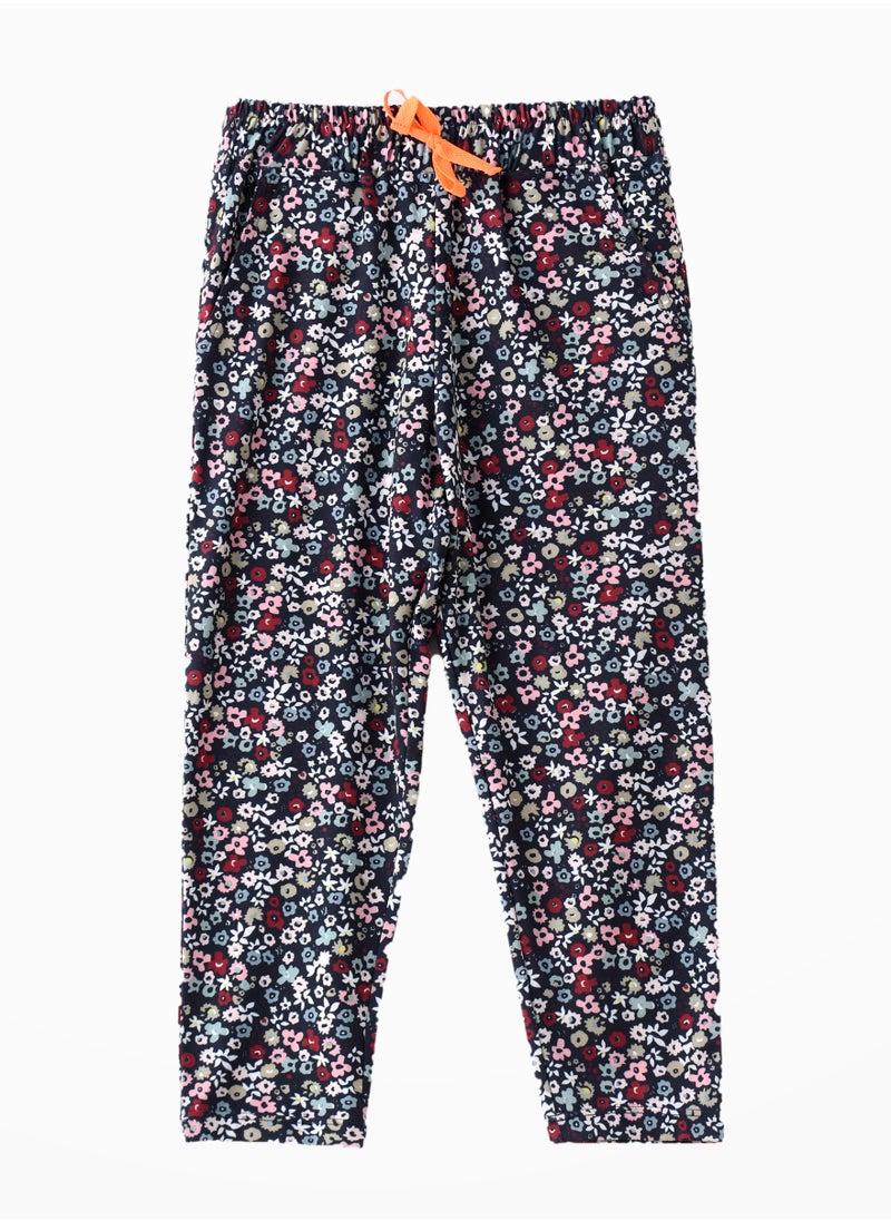 Jelliene - Knit Aop Harem Pants With Contrast Drawstring - Image 1