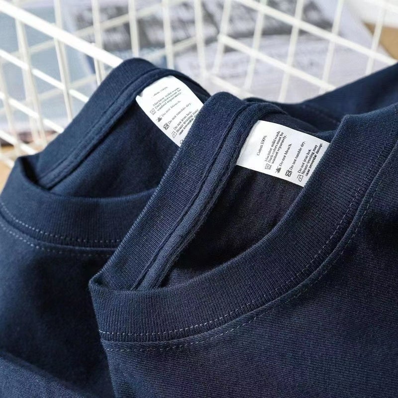 Strict Selection Of 250G Two-Pin Men'S Short-Sleeved T-Shirt Summer Loose Heavy Half-Sleeved T-Shirt With White Base Shirt - Image 1