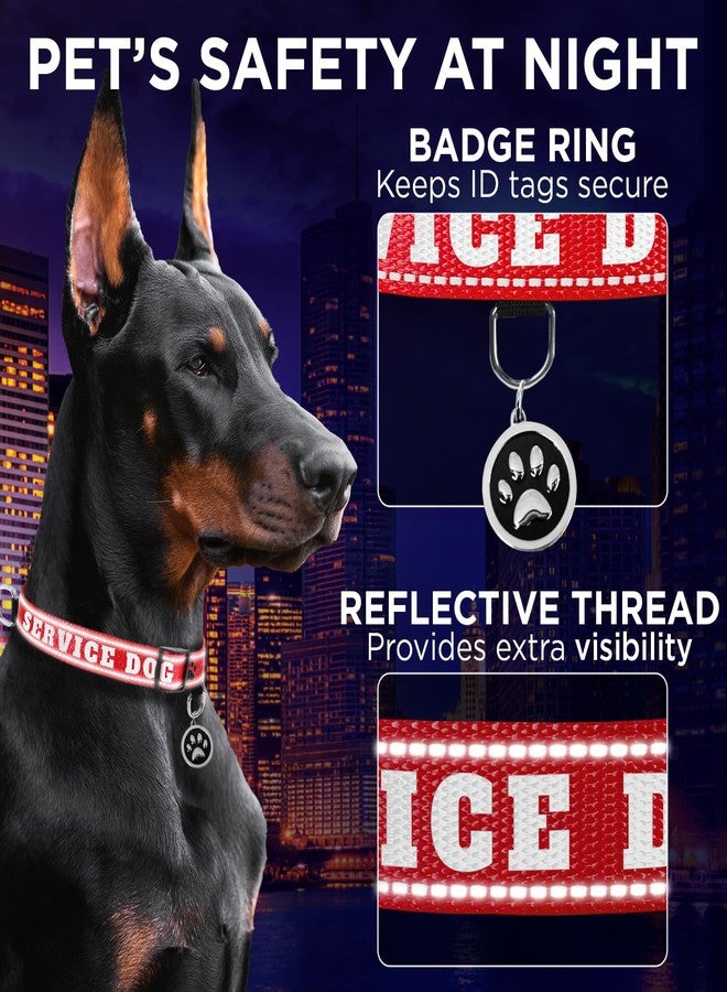 TECEUM Reflective Pet Collar – Red - Service Dog – S – Extra Soft Padding – Basic Nylon Dog Collar – Quick Release Buckle – Fits Small, Medium and Large Dogs, Puppies, Cats - Image 5