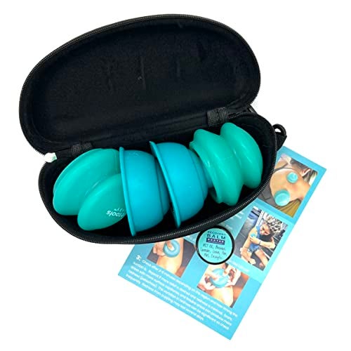 Wavetools Therapy Dual Style Mixed Silicone Massage Cupping Therapy Set with Glide and Riptide Push Cups with All Natural Balm 4 Pack Medium Cups Matte Glide Cups - Image 2