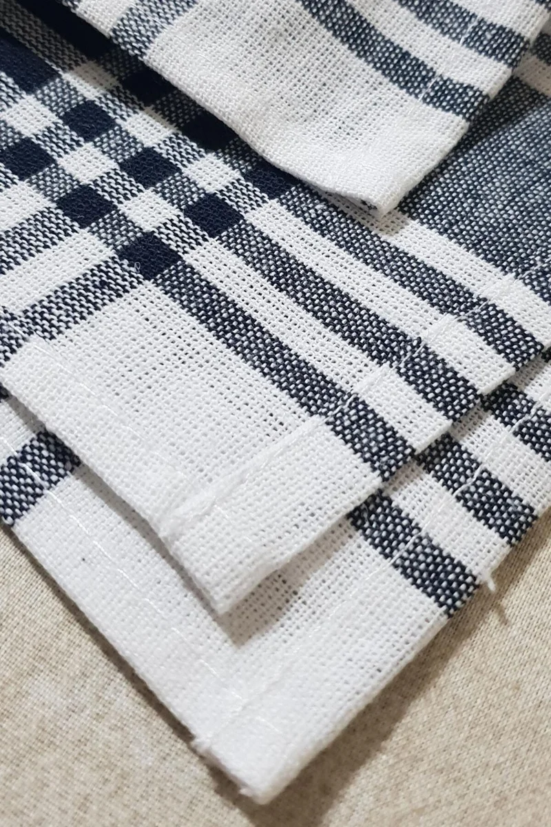 Cotenconcept 10-Piece Gingham Kitchen Hand Towels and Drying Cloths 50x70 Cm