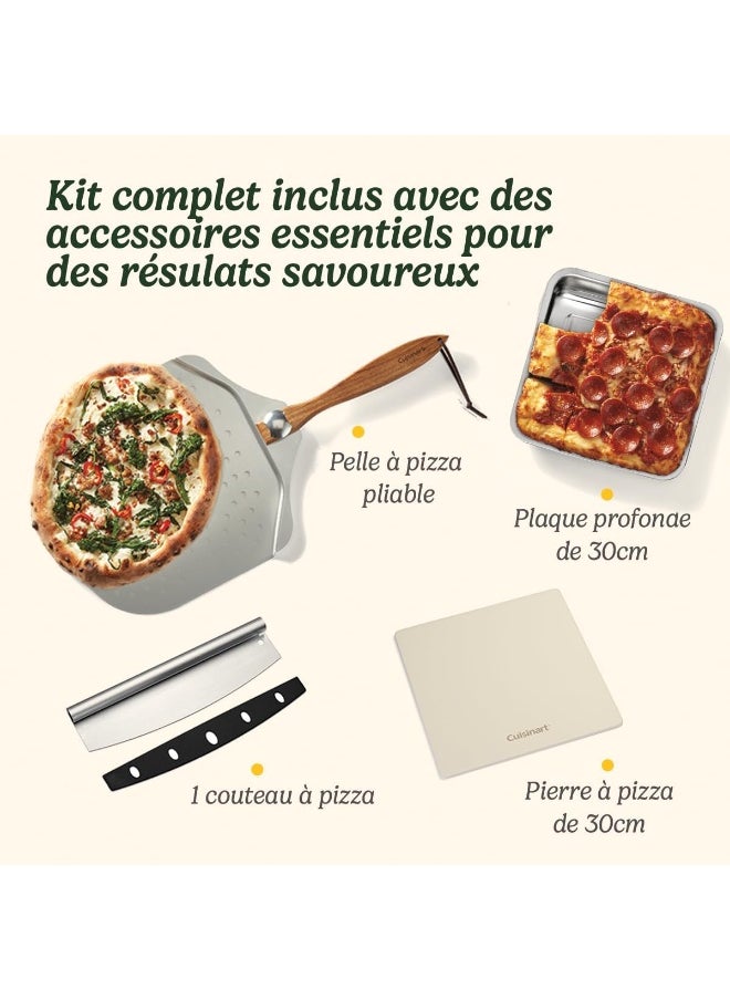 Cuisinart Cuisinart Pizza Oven | For Indoor Use | Wood Burning Flavour in 5 Minutes | Pizza Set Included: Pizza Peel, Cutter, Stone and Deep Shape | Adjustable Time and Temperature up to 400°C  - Image 4