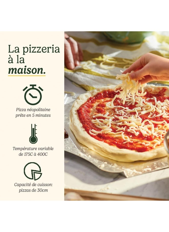 Cuisinart Cuisinart Pizza Oven | For Indoor Use | Wood Burning Flavour in 5 Minutes | Pizza Set Included: Pizza Peel, Cutter, Stone and Deep Shape | Adjustable Time and Temperature up to 400°C  - Image 2