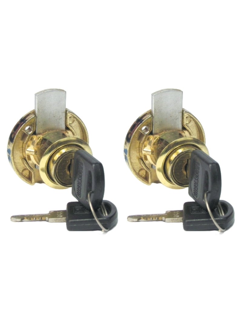 ROBUSTLINE Armstrong lock for Drawer/Cabinet/Cupboard - 507-24.5MM (2, Brass Plated) 
