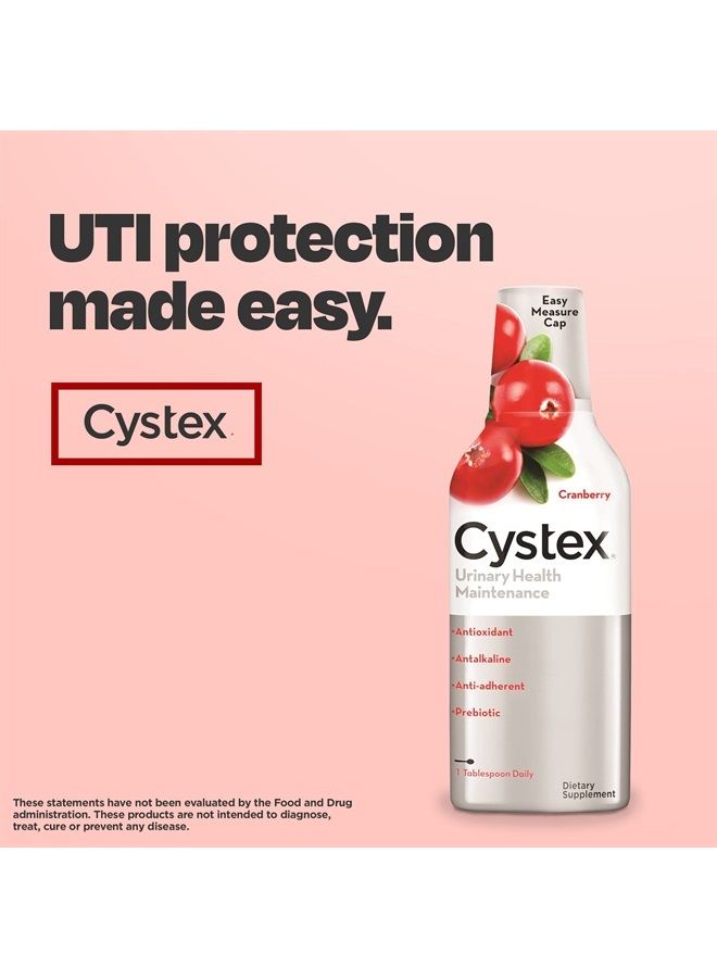 Cystex Urinary Tract Infection Support, Cranberry Prebiotic Supplement for UTI Protection & Urinary Health Maintenance, D-Mannose & Vitamin C, 7.6 oz (2 Pack) - Image 2