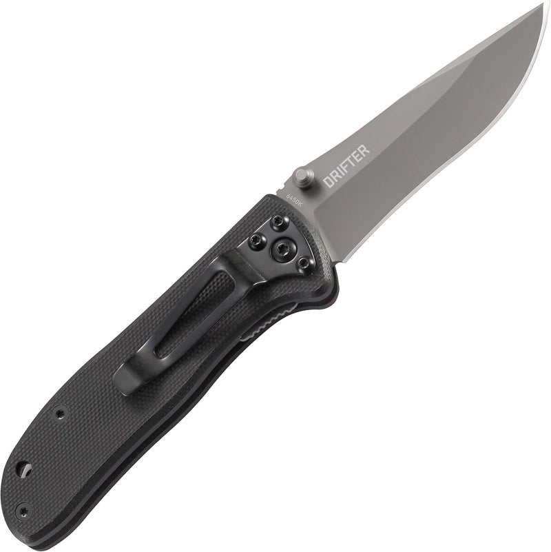 CRKT Drifter Everyday Carry EDC Pocket Folding Knife with Liner Lock: Stainless Steel Plain Edge Blade, G10 Handle, Pocket Clip, 6450K - Image 2