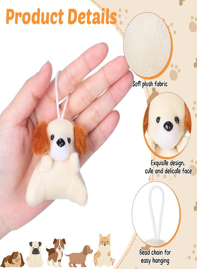 Aoriher 24 Pcs Adopt a Puppy Party Favors 3.15 Inch Mini Dog Plush Stuffed Animal Toys Bulk Adoption Pet Small Cute Puppy Keychain Birthday Party Goodie Bag Fillers Classroom Reward Gift - Image 4