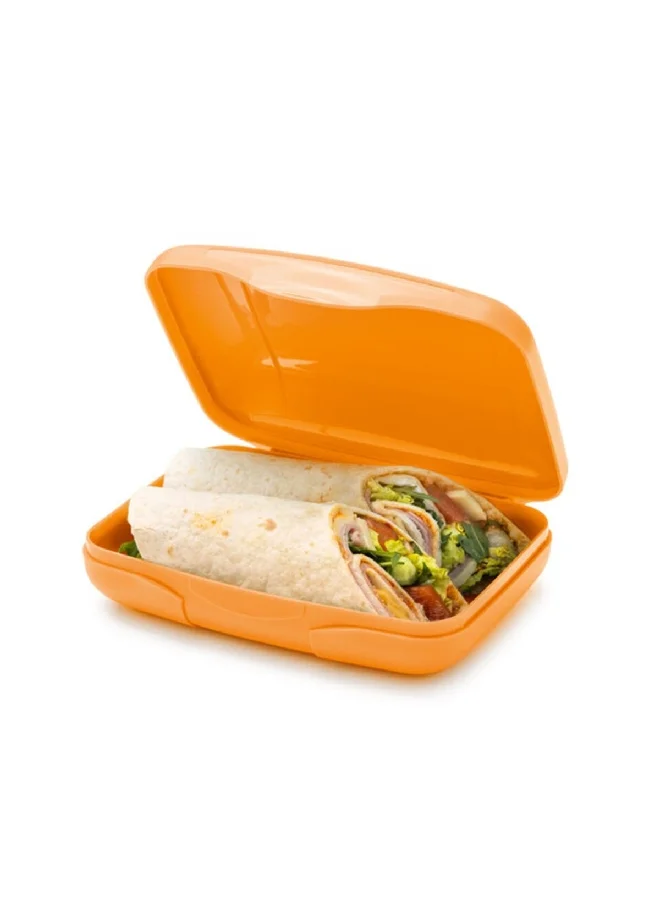 Tupperware Lightweight and Durable Mini Snack and Sandwich Keeper Orange 5.1 x 12.9 x 16 cm 11170478