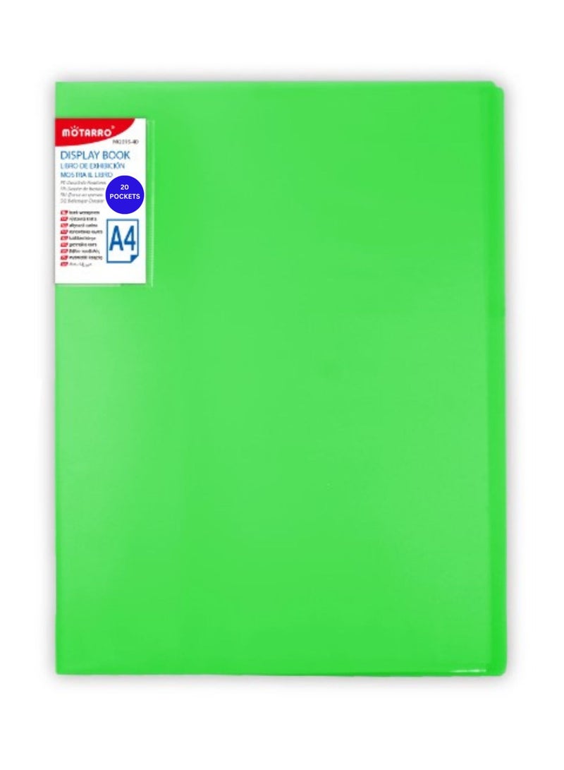 MOTARRO Display Book 20 Pocket Folder Wallet Bag Documents Organizer File Pouch Bill Folder Document Folders Organizer School Office Binder  - Image 1