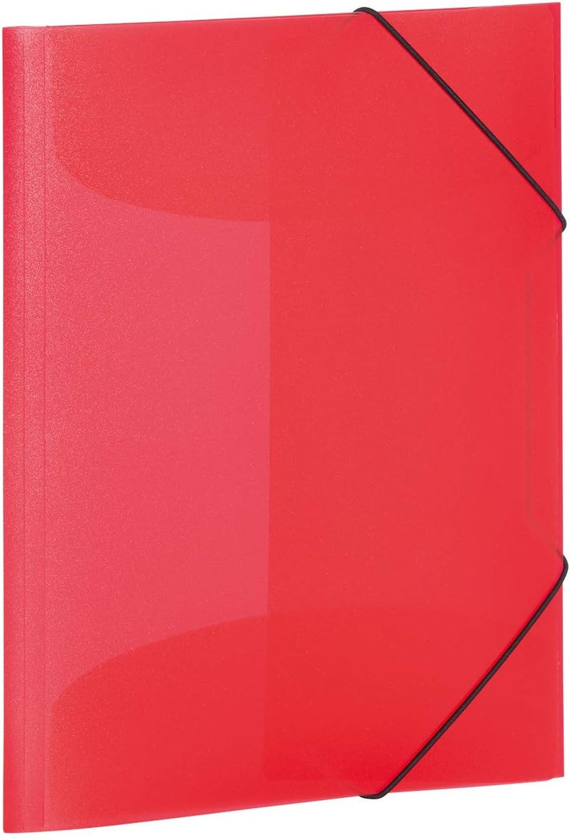 Herma Elastic Folder Translucent in Red, A4, Sturdy Plastic, with 3 Inner Flaps, 1 Span Folder - Image 1