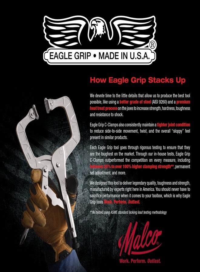 MALCO Eagle Grip LP11C Locking C-Clamp, Multi - Image 3