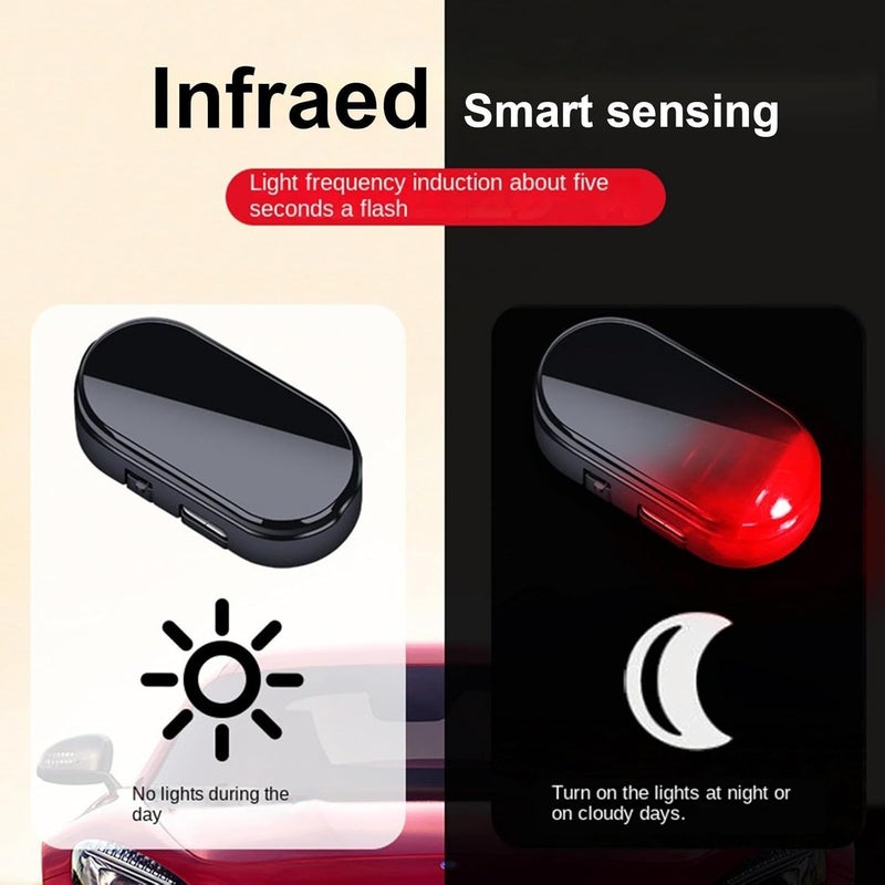 جهاز إنذار شمسي للسيارات - ضوء تحذيري ضد السرقة يومض | مصباح إنذار LED يومض - للسيارات السيدان والمنازل المتنقلة والكارافانات ومواقف السيارات ليلاً وعلى جانب الطريق. - Image 4