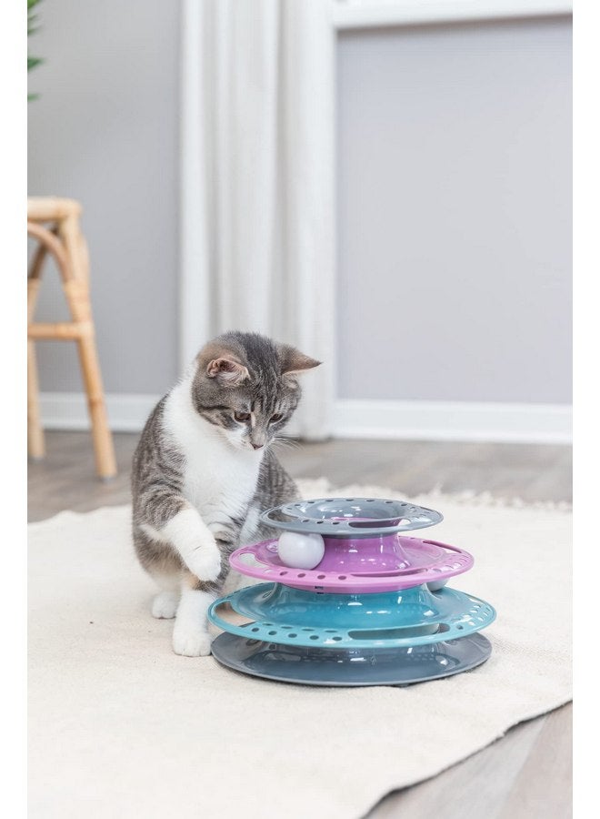 TRIXIE Catch The Balls Circle Track, Interactive Cat Toy, Cat, and Mouse Games (Green/Gray) - Image 4