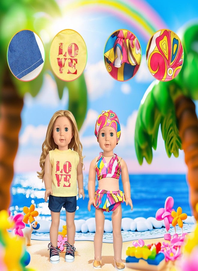 ARTST American 18 inch Doll Clothes Accessories-10 Set Doll Outfits for Girl Doll Clothes, Valentine's Toys Gifts for Kids Dressing up - Image 3