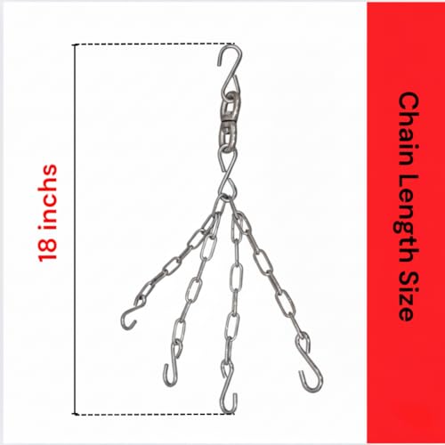 Aurion Steel Chain for Boxing Bag,Chain for Hanging Punching Bag for Home, Non-Corrosive Stainless Steel, 4 Strands & Solid S Hooks, Rust Proof, Industrial Strength, Adjustable Length for Boxing, MMA - Image 2