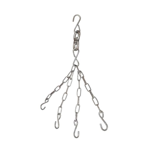 Aurion Steel Chain for Boxing Bag,Chain for Hanging Punching Bag for Home, Non-Corrosive Stainless Steel, 4 Strands & Solid S Hooks, Rust Proof, Industrial Strength, Adjustable Length for Boxing, MMA - Image 1