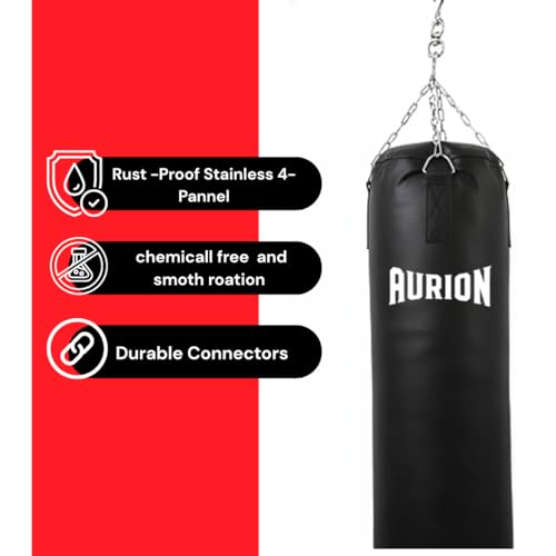 Aurion Steel Chain for Boxing Bag,Chain for Hanging Punching Bag for Home, Non-Corrosive Stainless Steel, 4 Strands & Solid S Hooks, Rust Proof, Industrial Strength, Adjustable Length for Boxing, MMA - Image 5