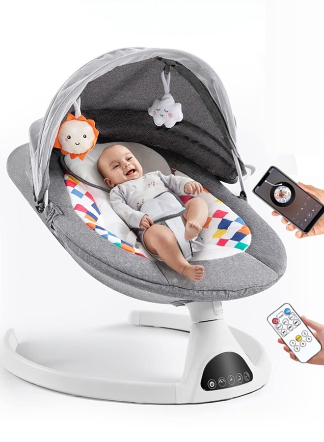 Tiokkss Baby Rocker with 5 Sway Speeds, Remote Control Music and ...