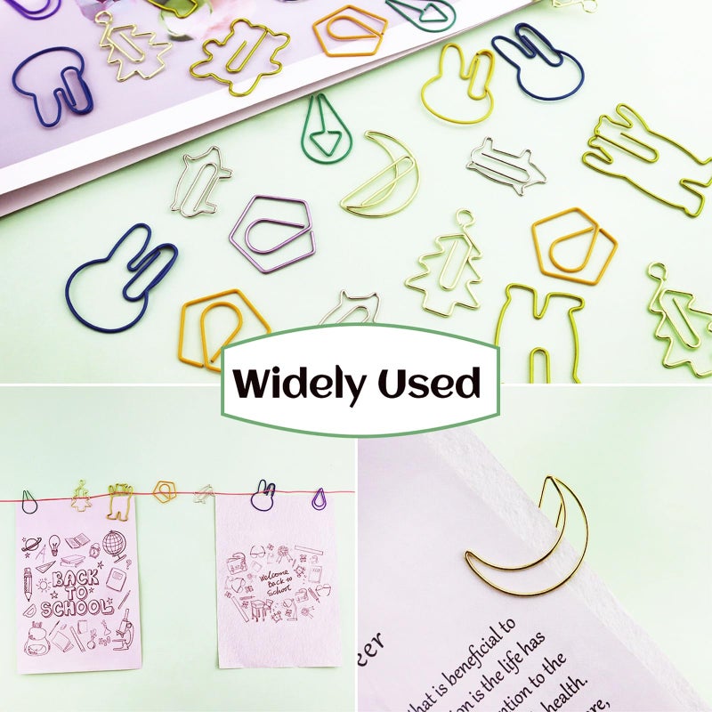YETOOME 150 Pcs Mixed Cute Paper Clips, Assorted Colors Bookmark Paperclips, Fun Office Supplies Gifts for Students, Kids, Teachers (Random Shaped) - Image 4