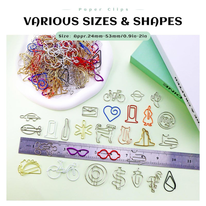 YETOOME 150 Pcs Mixed Cute Paper Clips, Assorted Colors Bookmark Paperclips, Fun Office Supplies Gifts for Students, Kids, Teachers (Random Shaped) - Image 2