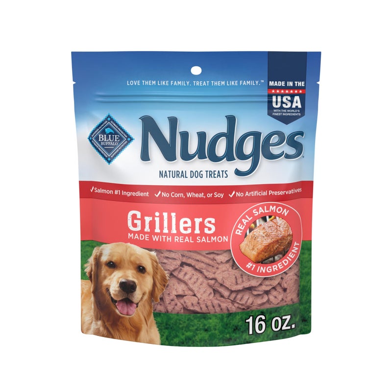 Blue Buffalo Nudges Grillers Natural Dog Treats, Made in The USA with Real Salmon, 16-oz. Bag - Image 1