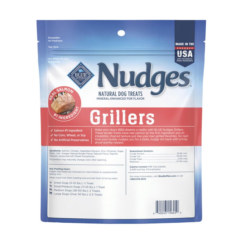 Blue Buffalo Nudges Grillers Natural Dog Treats, Made in The USA with Real Salmon, 16-oz. Bag - Image 2