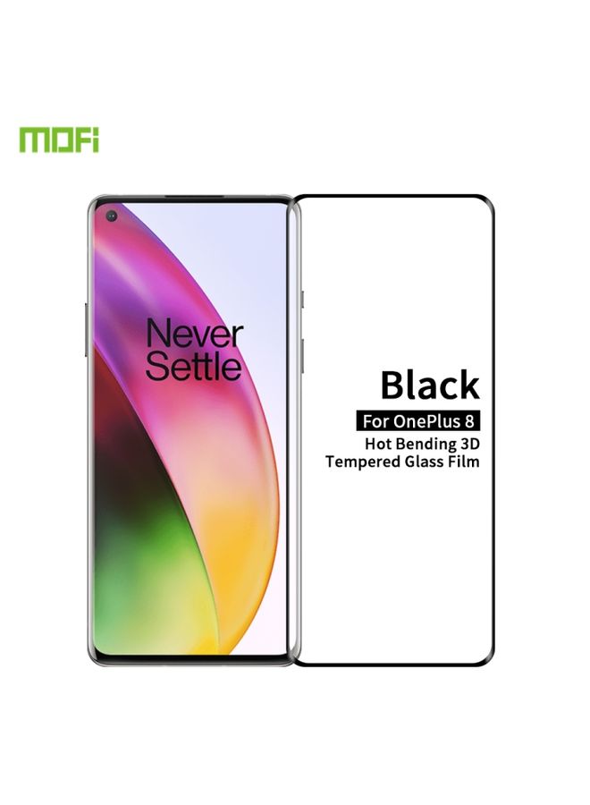 Screen Protector For OnePlus 8 MOFI 9H 3D Explosion Proof Thermal Bending Full Screen Covered Tempered Glass Film(Black)