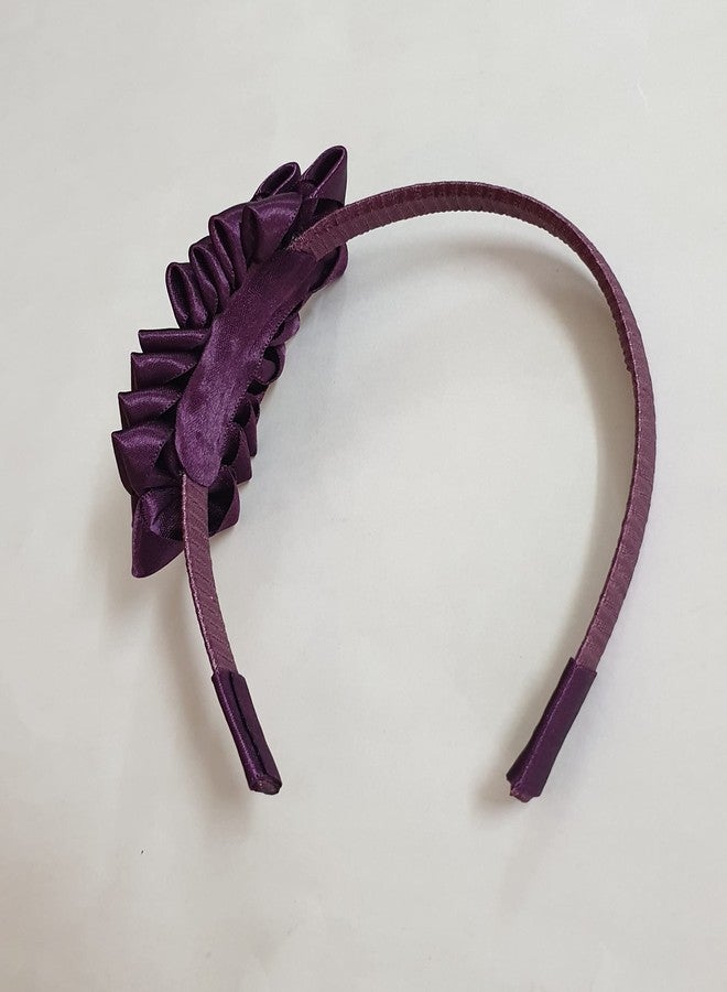 Belleza Crafting with Creativity Handmade Dark Purple Shade2/ Jamun Flower Hairband/Headband/Tiara with lots of petals TFH1 PatternK1 (Pack of 1) - Image 4