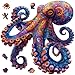 Mys Aurora Octopus Puzzles for Adults 1000 Pieces 5MM Thick Wooden Jigsaw Puzzles Unique Shape Puzzle Ocean Wood Puzzles for Adults and Kids Birthday Gifts Family Game 235 234inch - Image 2