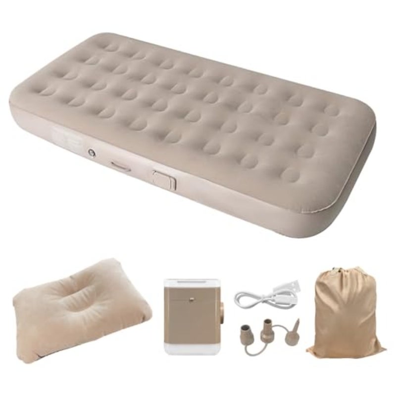 Air Mattress with Built-in Pump - Single Inflatable Mattress for Camping, Home and Portable Travel - Durable Blow Up Bed - Easy to Inflate/Quick Set UP, 330 lbs Max - Image 1