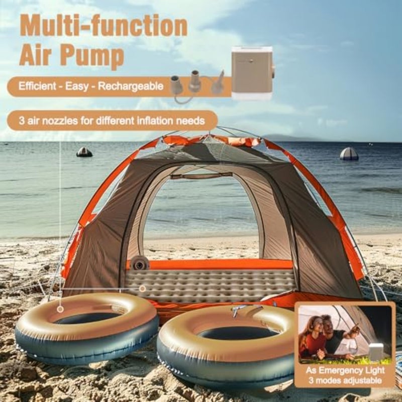 Air Mattress with Built-in Pump - Single Inflatable Mattress for Camping, Home and Portable Travel - Durable Blow Up Bed - Easy to Inflate/Quick Set UP, 330 lbs Max - Image 4