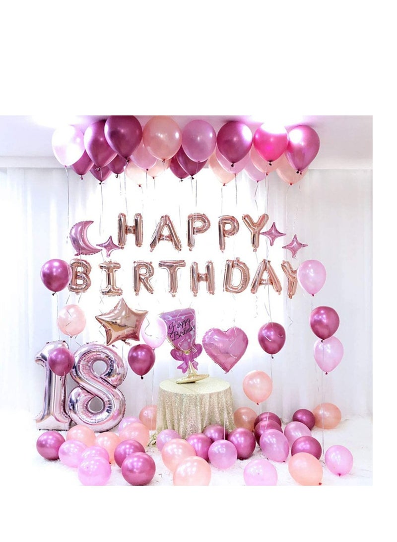 MARKQ لافتة بالونات عيد ميلاد سعيد باللون الذهبي الوردي، حروف من رقائق المايلر مقاس 16 بوصة، لافتة عيد ميلاد للبنات والأولاد والأطفال والكبار، ديكورات أعياد الميلاد ولوازم الحفلات - Image 4