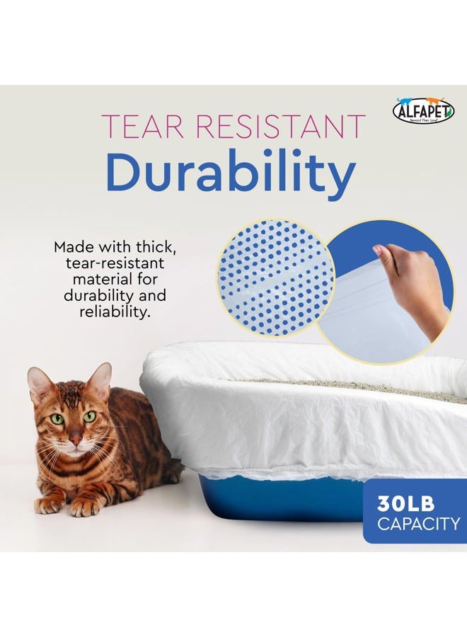Alfapet Kitty Cat Pan Disposable, Elastic Sifting Liners- 15-Pack + 3 Solid Transfer Liner -For Large, X-Large, Giant, Extra-Giant Size Litter Boxes- With Easy Fit Sta-Put Technology (15 Count) - Image 4