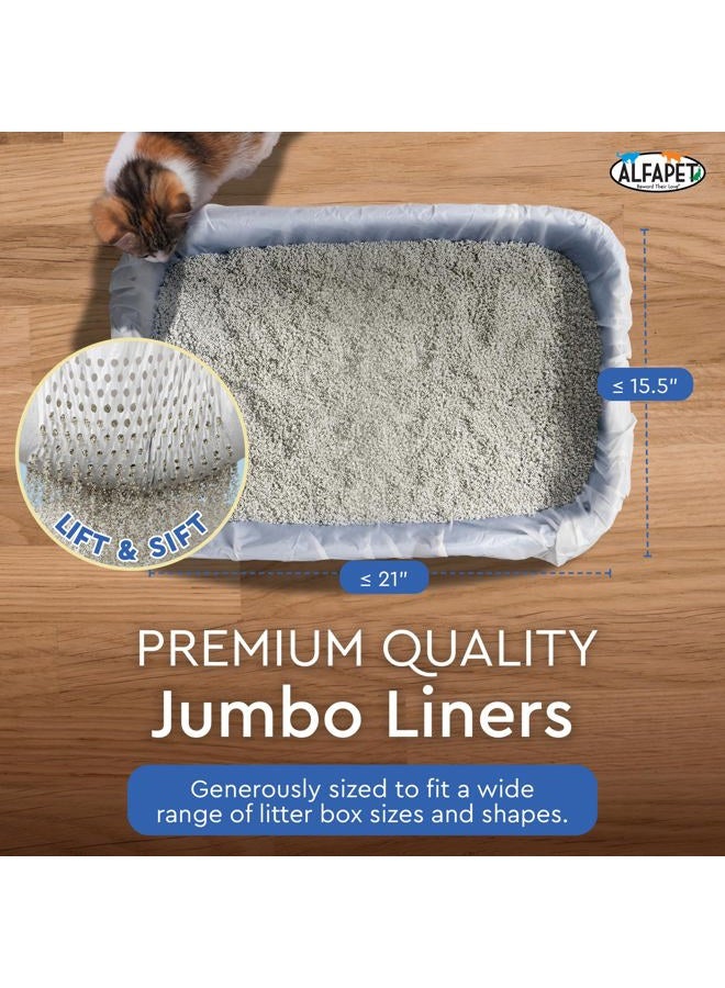 Alfapet Kitty Cat Pan Disposable, Elastic Sifting Liners- 15-Pack + 3 Solid Transfer Liner -For Large, X-Large, Giant, Extra-Giant Size Litter Boxes- With Easy Fit Sta-Put Technology (15 Count) - Image 3