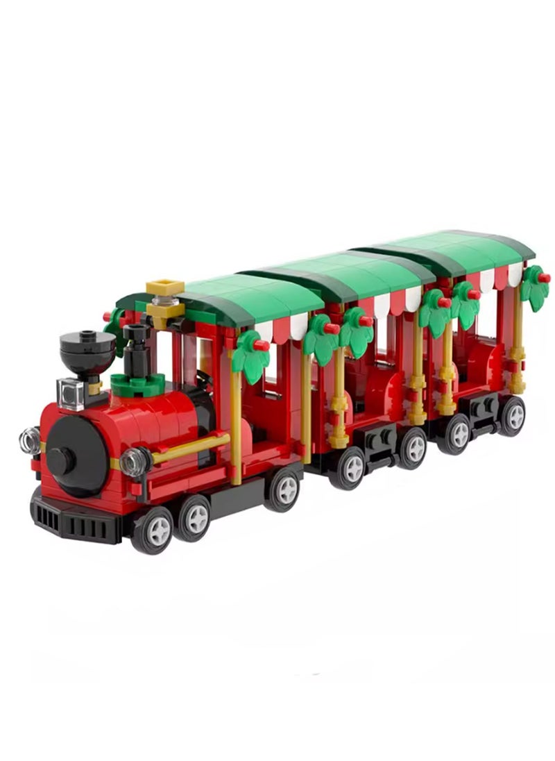 Children's Self-assembly Car Scene Series Small Particle Assembly Building Block Model (Small Train 398Pcs)  - Image 1