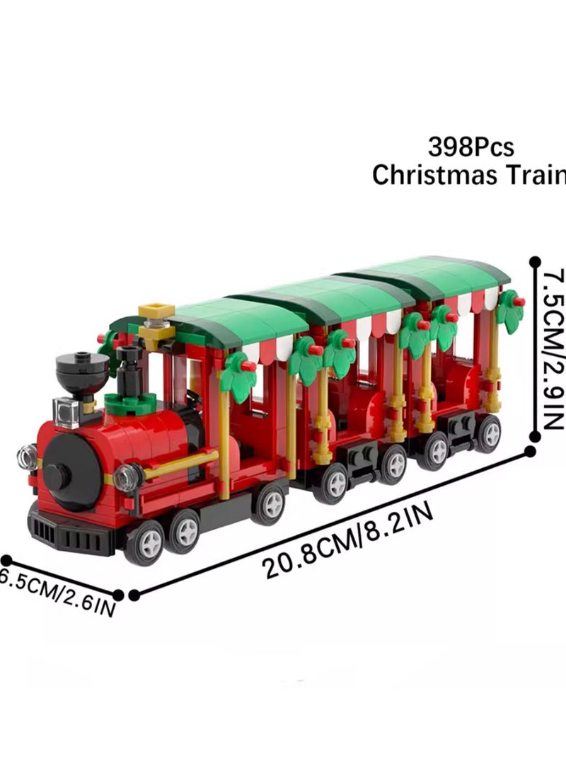 Children's Self-assembly Car Scene Series Small Particle Assembly Building Block Model (Small Train 398Pcs)  - Image 2