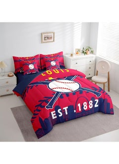 Erosebridal Erosebridal 7 Pcs Comforter Set Twin Size, Baseball Bed in a Bag with Flat Sheet and Fitted Sheet for Kids, Baseball Patchwork Bedding Set with Pillowcase and Sham (ST Louis)  - Image 3