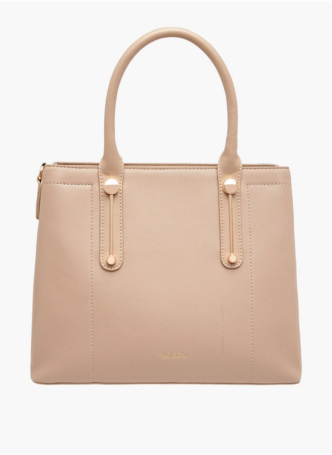 Flora Bella By Shoexpress Textured Tote Bag with Zip Closure and Double Handle  - Image 1