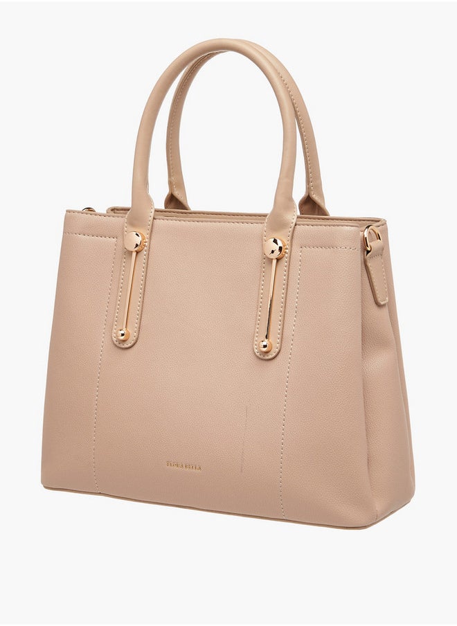 Flora Bella By Shoexpress Textured Tote Bag with Zip Closure and Double Handle  - Image 2
