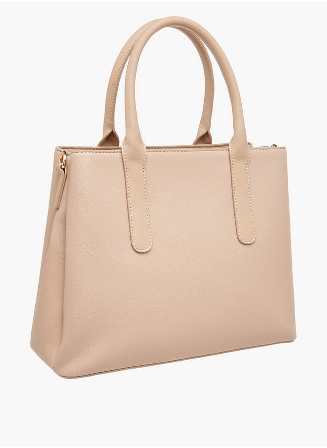 Flora Bella By Shoexpress Textured Tote Bag with Zip Closure and Double Handle  - Image 3