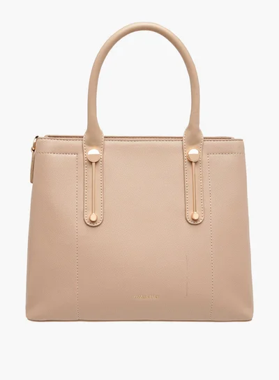 Flora Bella By Shoexpress Women's Textured Tote Bag with Zip Closure and Double Handle