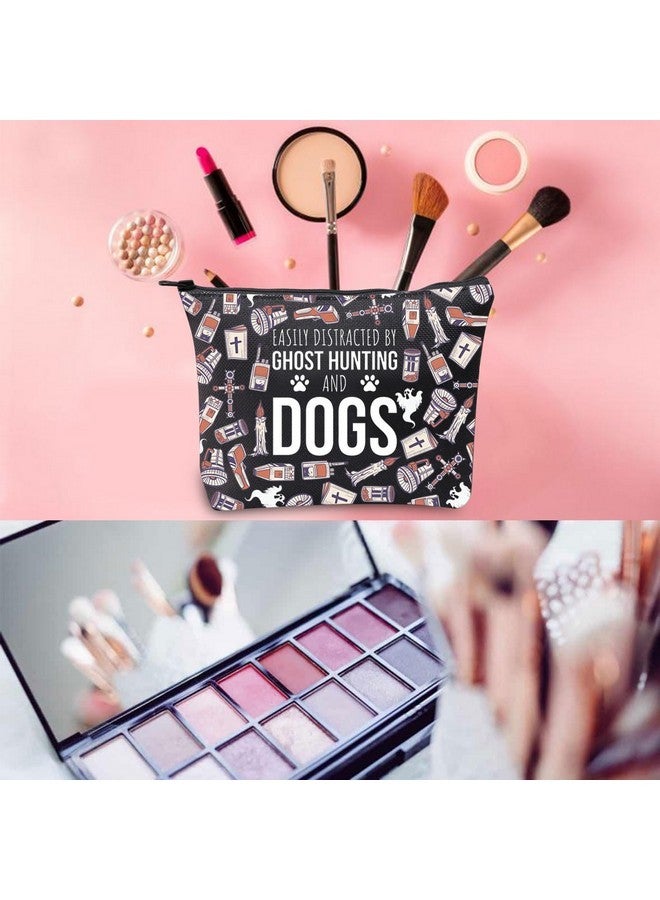 WCGXKO Ghost Hunting Gift Ghost Hunting Gift Paranormal Gift Easily Distracted By Ghost Hunting And Dogs Zipper Pouch Makeup Bag (Hunting And Dogs) - Image 3