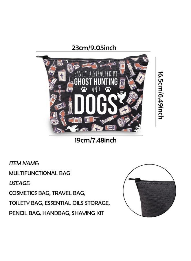 WCGXKO Ghost Hunting Gift Ghost Hunting Gift Paranormal Gift Easily Distracted By Ghost Hunting And Dogs Zipper Pouch Makeup Bag (Hunting And Dogs) - Image 2