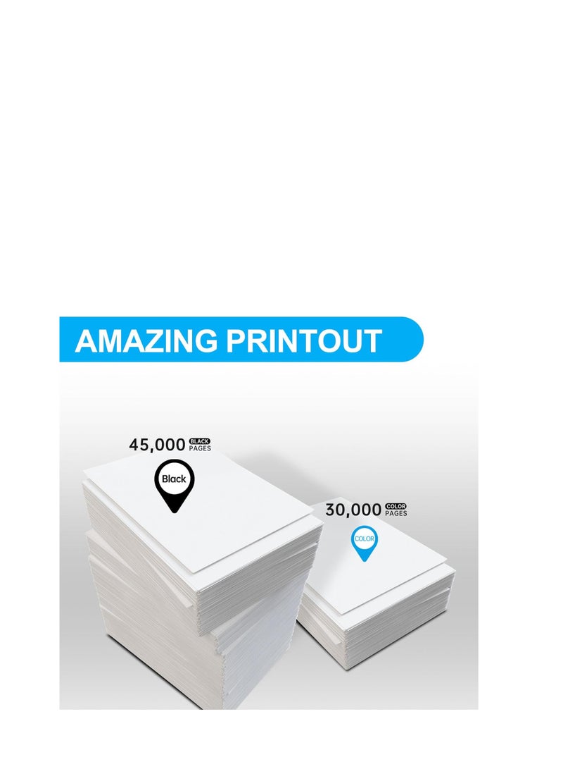 Terabyte TN613 A0TM130 A0TM230 A0TM330 A0TM430 Toner Cartridge Replacement for Konica bizhub TN613K TN613C TN613Y TN613M Toner for Konica Minolta bizhub C452 C552 C652 Printer, (Black Cyan Yellow Magenta)Konica Minolta TN613/ TN413K/ TN618 Compatible Color Toners - Image 2