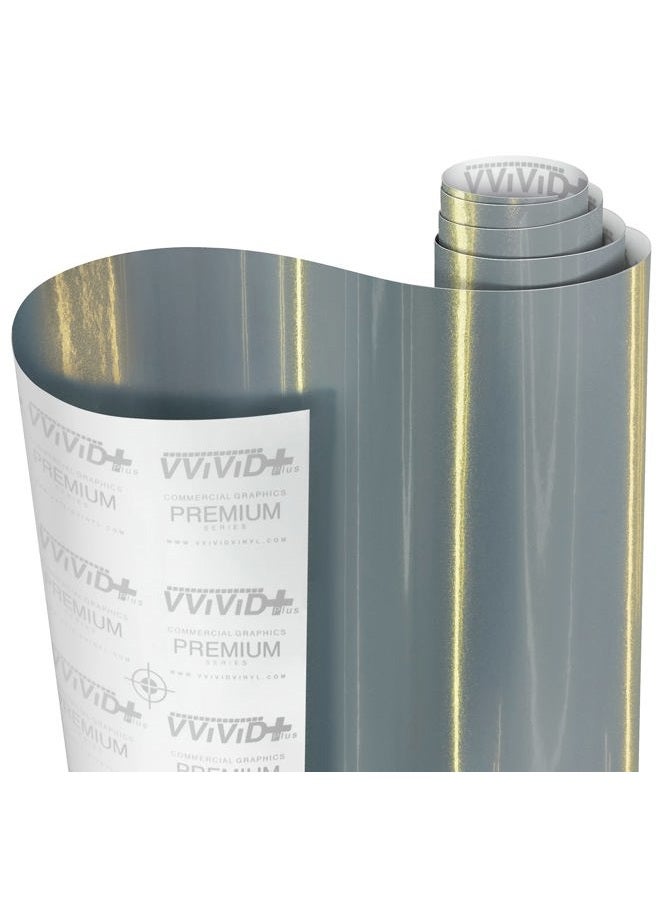 VViViD + Premium High Gloss Galaxy Metallic Nardo Grey Vinyl Wrap Film Roll (10ft x 5ft) - Image 1