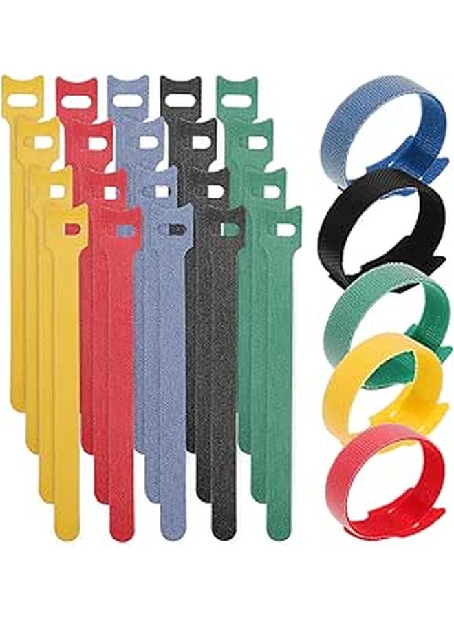 Reusable Cable Ties 150mm Multi Color 100Pcs Cord Organizer for Home Office Electronics - Image 1
