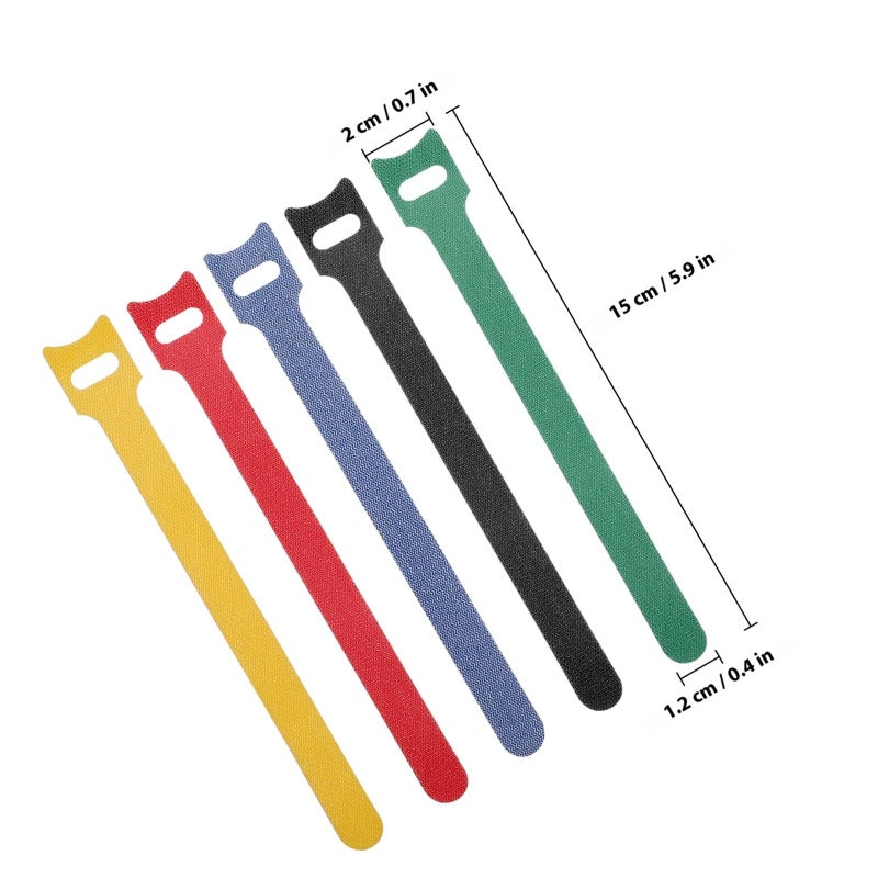 Reusable Cable Ties 150mm Multi Color 100Pcs Cord Organizer for Home Office Electronics - Image 3